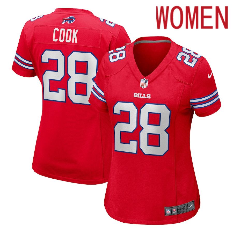 Women Buffalo Bills #28 James Cook Nike Red Player NFL Jersey